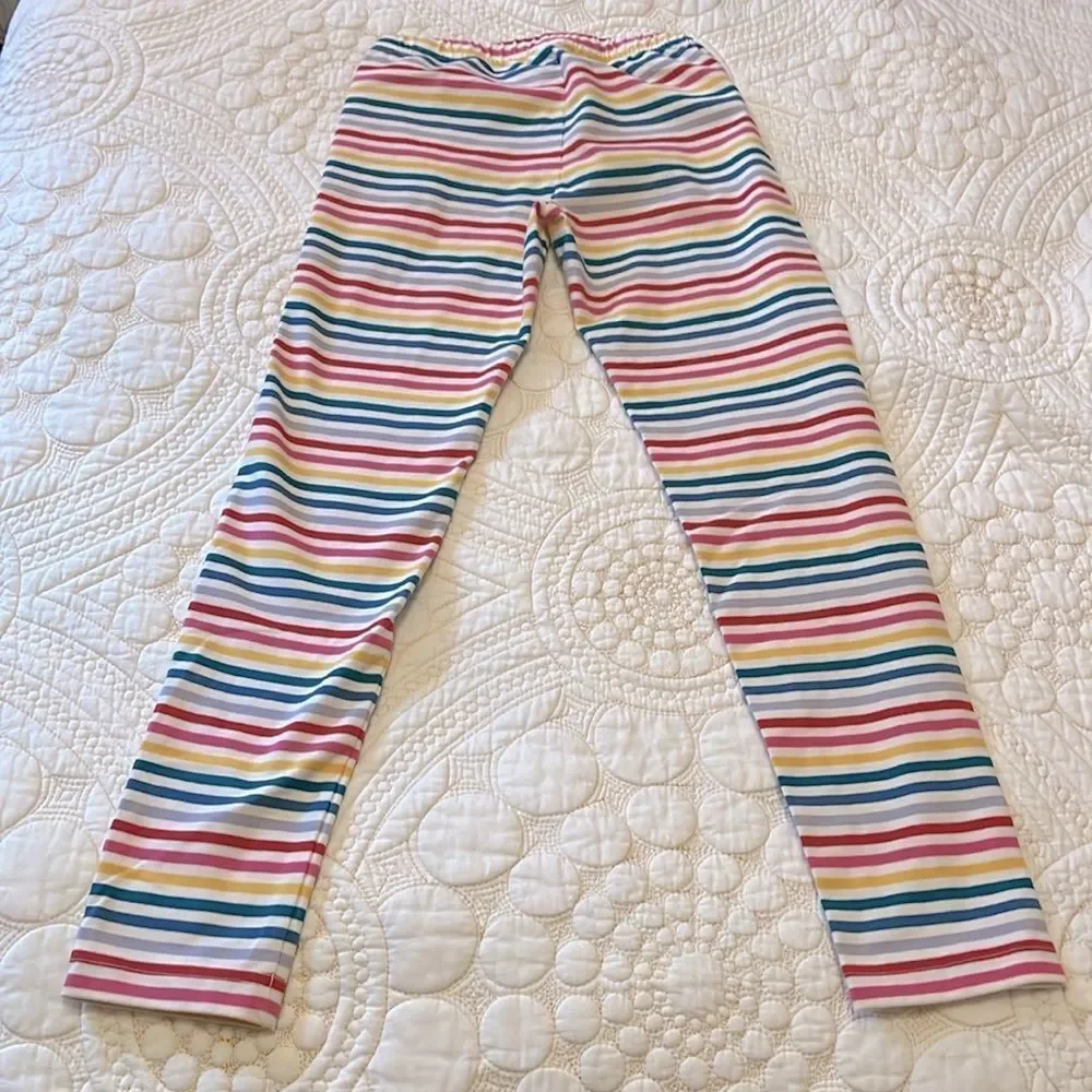 Hanna Andersson short sleeve rainbow stripe pajama set size 12